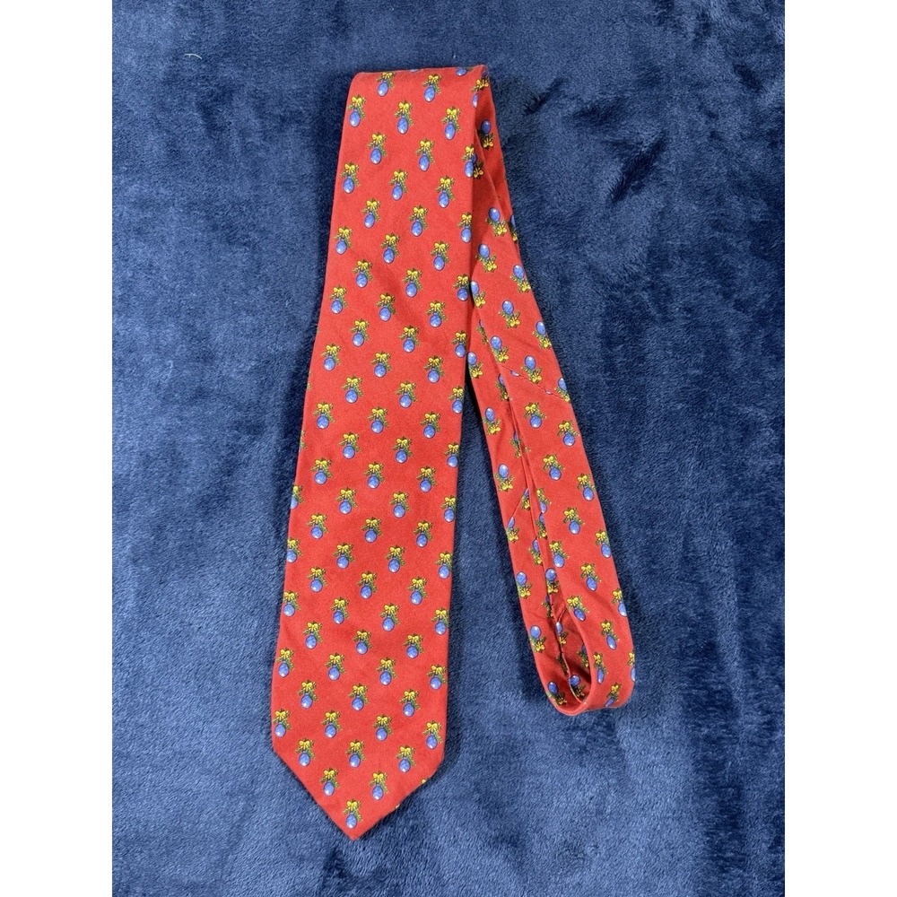 Vintage‎ Brooks Brothers Silk Tie Mens Made in USA Red Christmas Ornament Tie